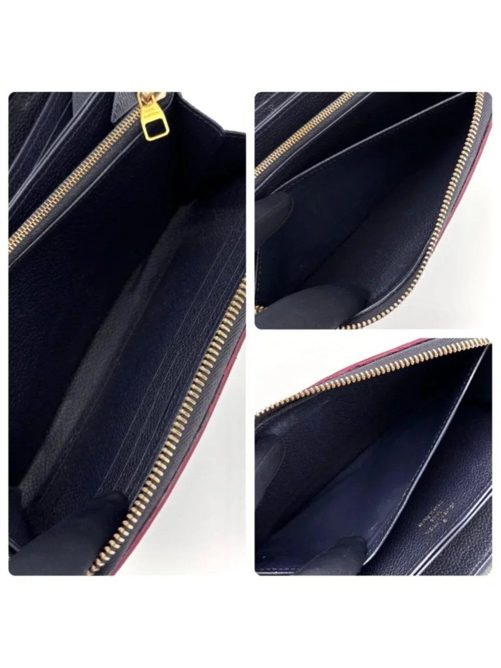 Louis Vuitton Monogram Empreinte Zippy Wallet Marine Rouge